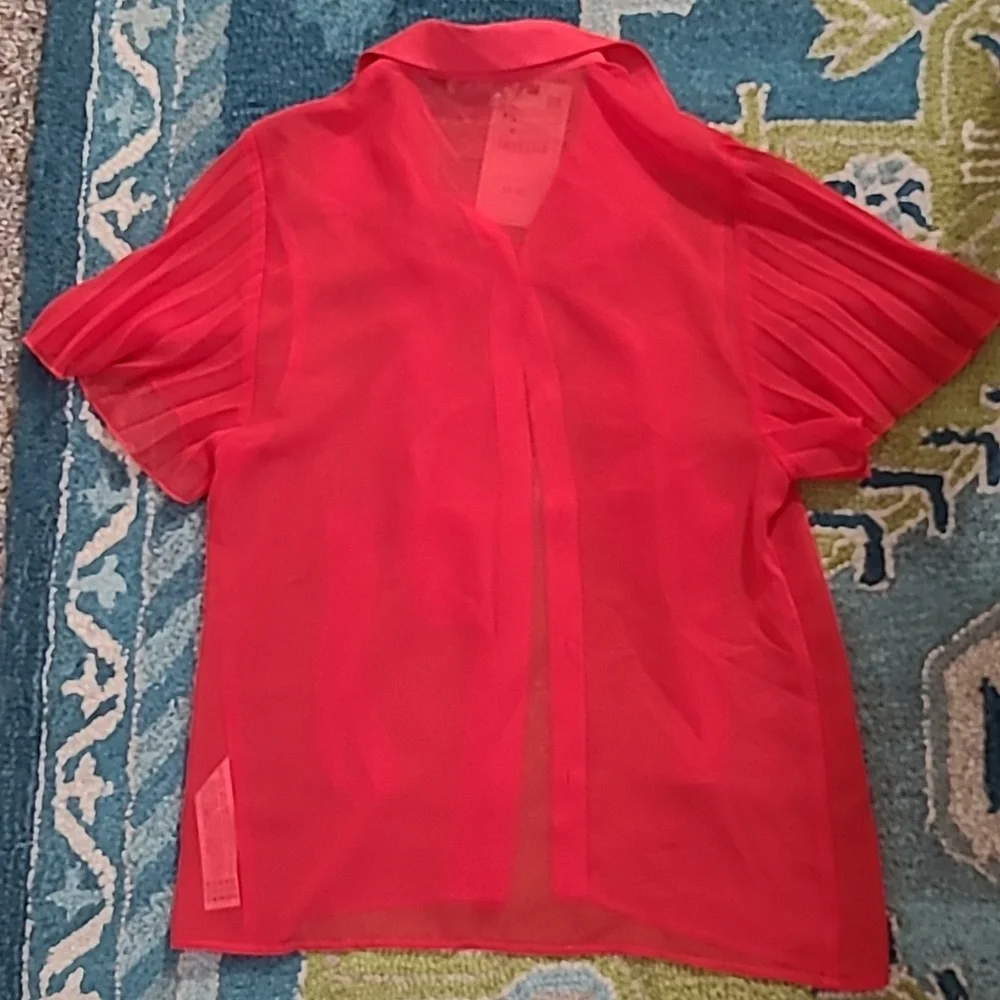 Zara Red Ruffled Blouse - Picture 4 of 5